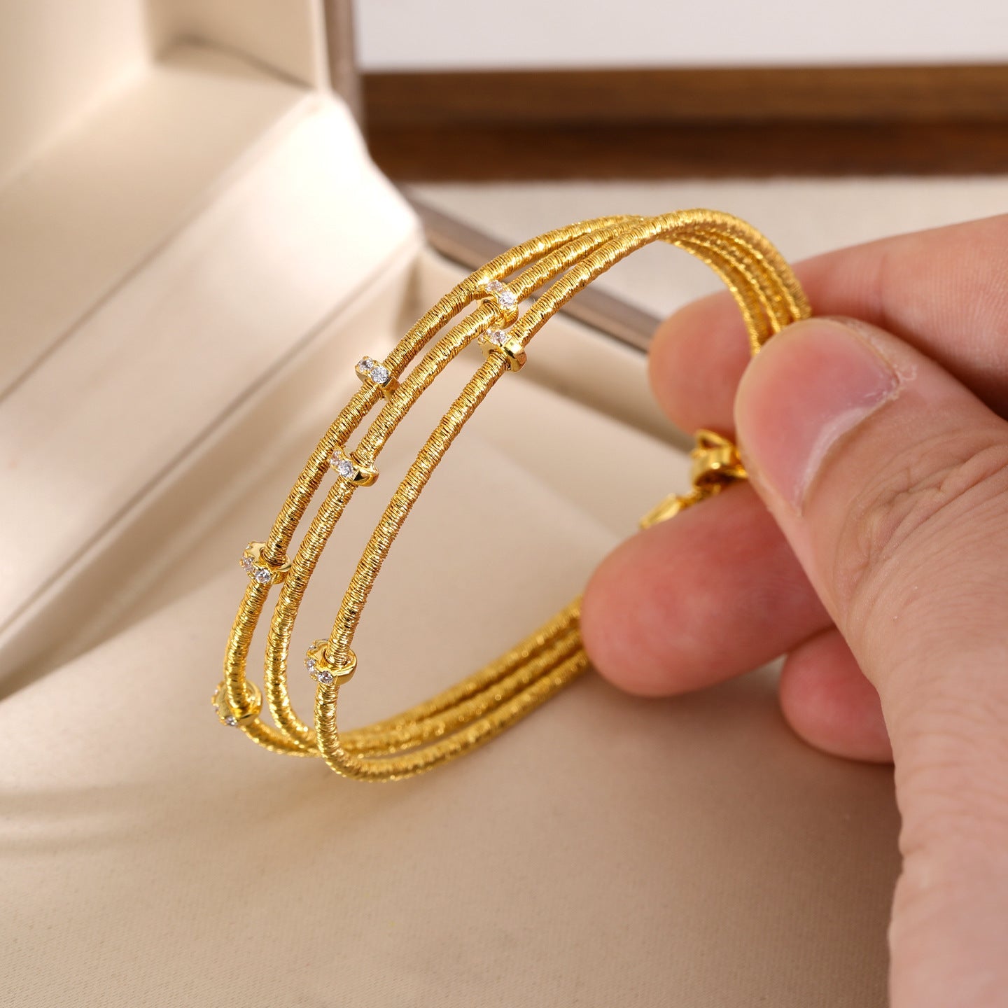 S925 Sterling Silver Stardust Triple - Strand Braided Bracelet - floysun