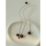 Sandalwood & Glass Bead Pendant Necklace - floysun