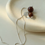 Sandalwood & Glass Bead Pendant Necklace - floysun