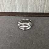 Sculpted Flow 925 Sterling Silver Statement Ring - Silver - floysun