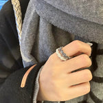Sculpted Rose Garland Adjustable Ring - floysun