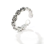 Sculpted Rose Garland Adjustable Ring - floysun