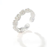 Sculpted Rose Garland Adjustable Ring - floysun