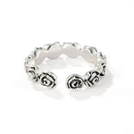 Sculpted Rose Garland Adjustable Ring - floysun