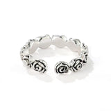 Sculpted Rose Garland Adjustable Ring - floysun