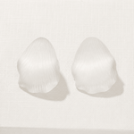 Sculpted White Petal Statement Stud Earrings - floysun