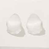 Sculpted White Petal Statement Stud Earrings - floysun