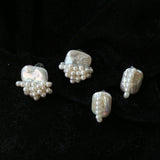 Sculptural Baroque Freshwater Pearl Cluster Stud Earrings - floysun