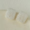 Sculptural Cage Geometric Lattice Stud Earrings - Modern Openwork Grid Disc Ear Droppers - floysun