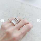 Sculptural Caviar Beaded Band Ring - floysun