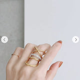 Sculptural Caviar Beaded Band Ring - floysun