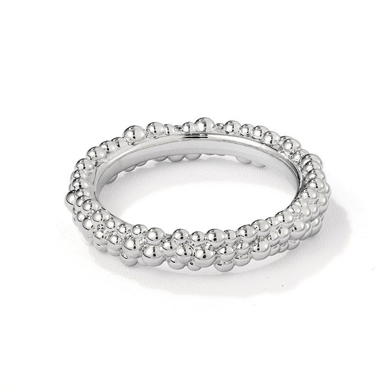 Sculptural Caviar Beaded Band Ring - floysun
