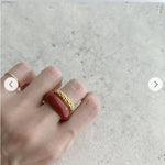 Sculptural Caviar Beaded Band Ring - floysun