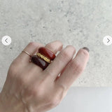 Sculptural Caviar Beaded Band Ring - floysun