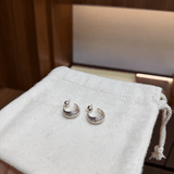 Sculptural Crescent C-Hoop Earrings in 925 Sterling Silver - floysun