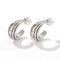 Sculptural Crescent C-Hoop Earrings in 925 Sterling Silver - floysun