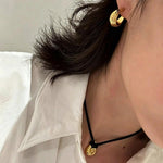 Sculptural Crescent C-Hoop Earrings in 925 Sterling Silver - floysun