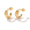 Sculptural Crescent C-Hoop Earrings in 925 Sterling Silver - floysun