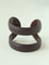 Sculptural Dual - Band Leather Cuff - Bold Minimalist Open Bangle - floysun