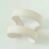 Sculptural Dual - Band Leather Cuff - Bold Minimalist Open Bangle - floysun