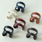 Sculptural Dual - Band Leather Cuff - Bold Minimalist Open Bangle - floysun