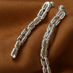 Sculptural Interlocking Link Drop Earrings - floysun