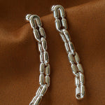 Sculptural Interlocking Link Drop Earrings - floysun