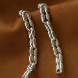 Sculptural Interlocking Link Drop Earrings - floysun