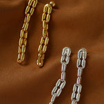 Sculptural Interlocking Link Drop Earrings - floysun