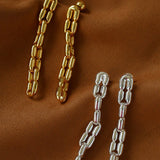 Sculptural Interlocking Link Drop Earrings - floysun