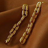 Sculptural Interlocking Link Drop Earrings - floysun