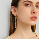 Sculptural Interlocking Link Drop Earrings - floysun
