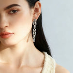 Sculptural Interlocking Link Drop Earrings - floysun