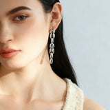 Sculptural Interlocking Link Drop Earrings - floysun