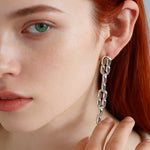 Sculptural Interlocking Link Drop Earrings - floysun