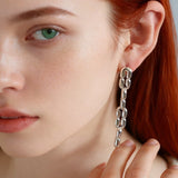 Sculptural Interlocking Link Drop Earrings - floysun
