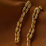 Sculptural Interlocking Link Drop Earrings - floysun