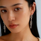 Sculptural Interlocking Link Drop Earrings - floysun