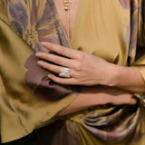 Sculptural Irregular Long Baroque Toothpick Pearls Stretch Beaded Ring - floysun
