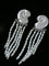 Sculptural Mirror Silver Conch Long Tassel Earrings - floysun