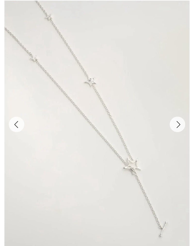 Sculptural Multi-Star Y-Drop Long Necklace - floysun