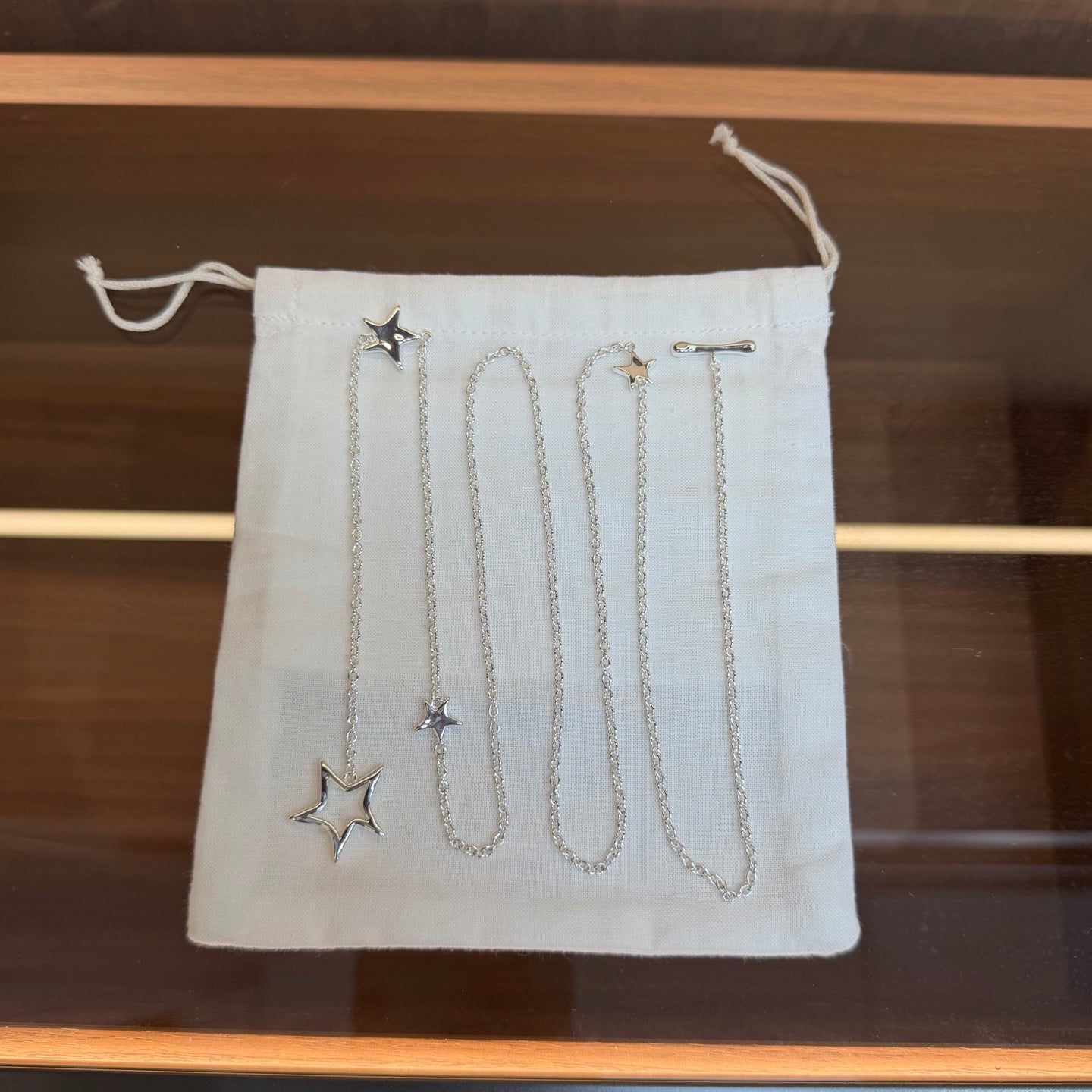 Sculptural Multi-Star Y-Drop Long Necklace - floysun