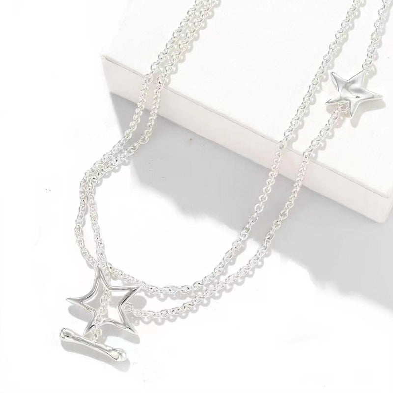 Sculptural Multi-Star Y-Drop Long Necklace - floysun