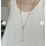 Sculptural Multi-Star Y-Drop Long Necklace - floysun