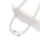 Sculptural Multi-Star Y-Drop Long Necklace - floysun