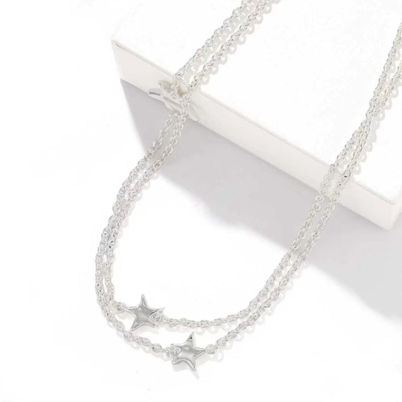 Sculptural Multi-Star Y-Drop Long Necklace - floysun