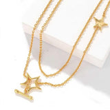 Sculptural Multi-Star Y-Drop Long Necklace - floysun