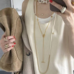 Sculptural Multi-Star Y-Drop Long Necklace - floysun
