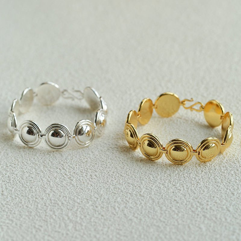 Sculptural Oval Dome Link Bracelet - floysun