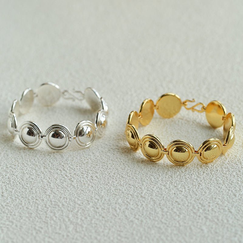 Sculptural Oval Dome Link Bracelet - floysun